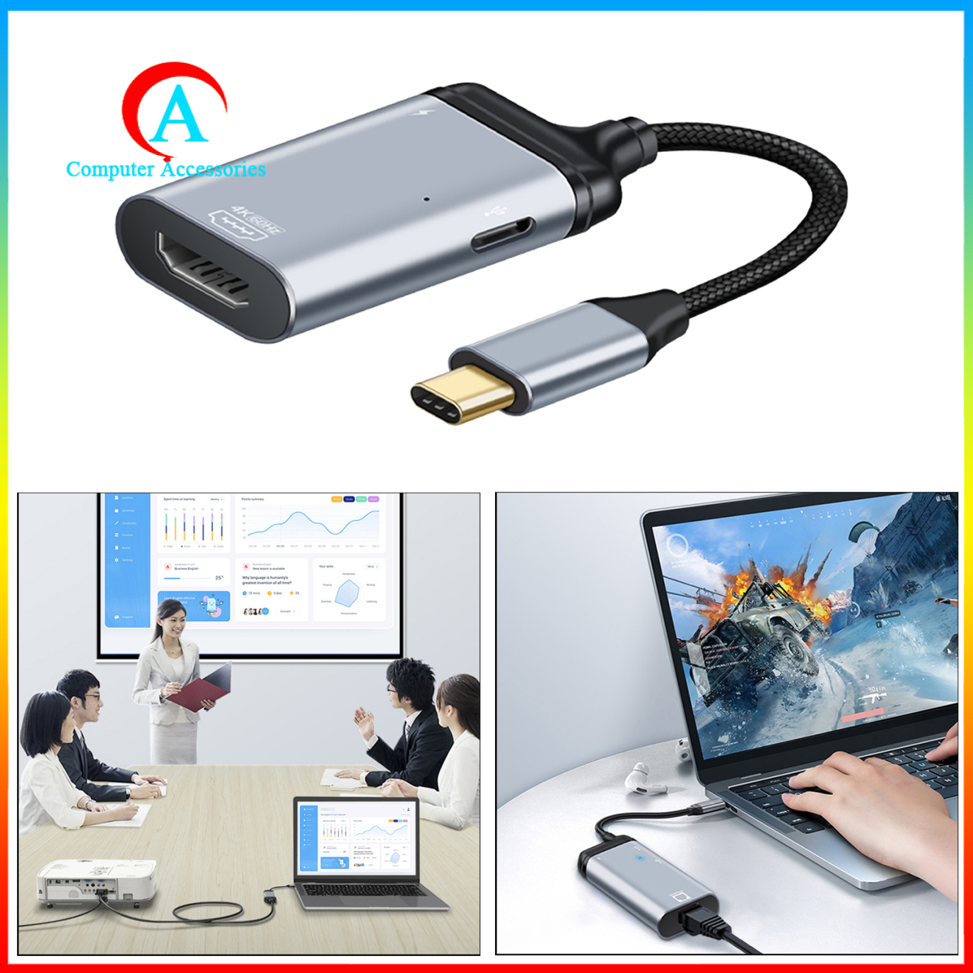 Cáp Chuyển Đổi 4k Usb 2.0 Type C Sang Hdmi Cho Macbook Pro | BigBuy360 - bigbuy360.vn