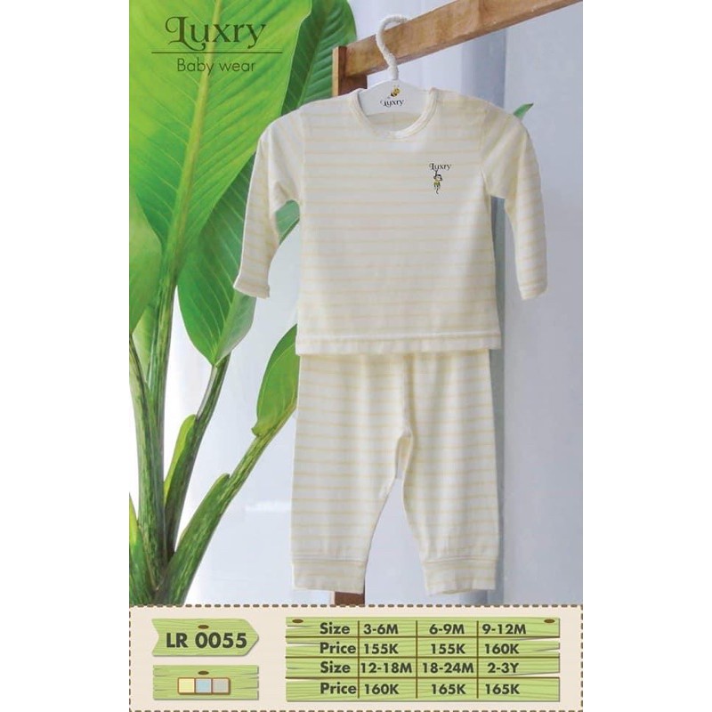 [mỏng] Bộ dài cài vai Luxry cho em bé
