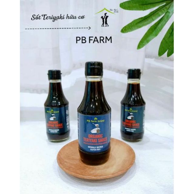 [PB FARM] Sốt Teriyaki hữu cơ siêu ngon dùng ướp đồ ăn cho bé ăn dặm từ 12 tháng tuổi, chai 200ml