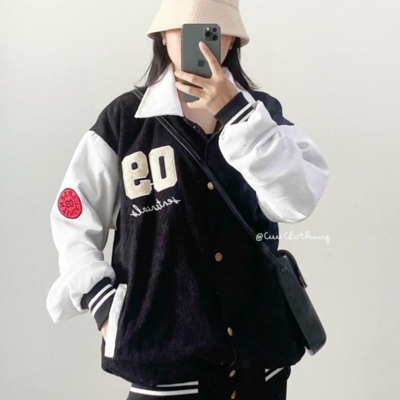 [NEW] Áo Khoác Bomber Unisex Chống Nắng Chất Nhung Tăm 09 Form Rộng Nam Nữ (Hàng Sẵn)