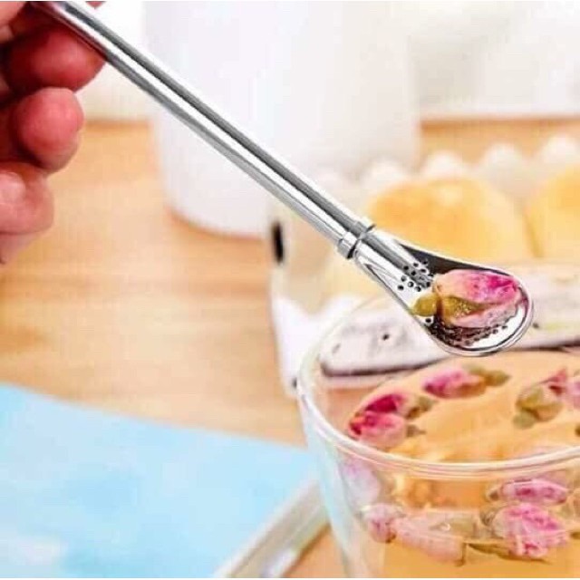 ỐNG HÚT KÈM THÌA KHUẤY INOX 304 SIÊU SANG TIỆN LỢI