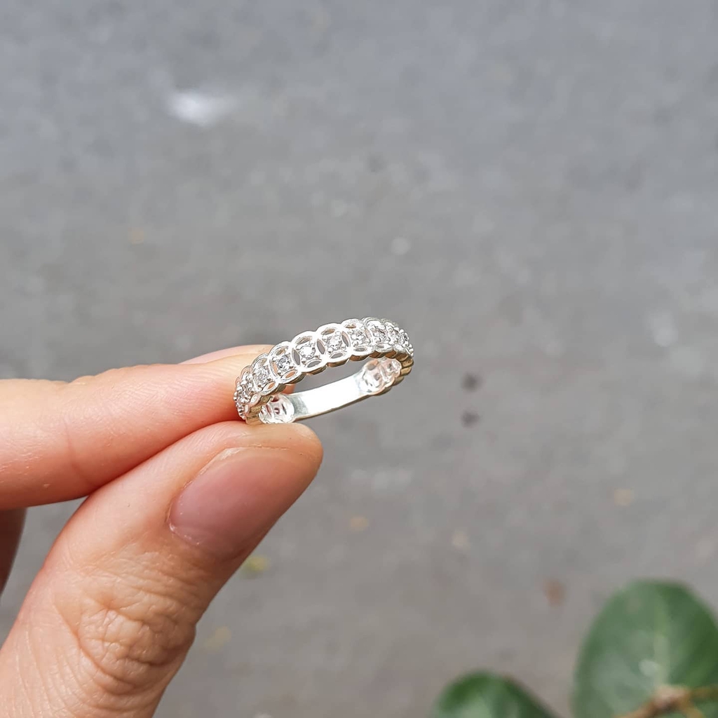 [Mã FAMAYFA2 giảm 10K đơn 50K] Nhẫn đá mẫu mới vẫn luôn hót bạc ta full size