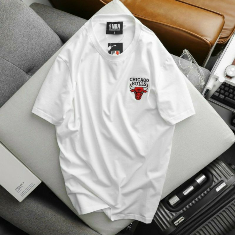 Áo thun cotton Chicago Bulls thêu logo