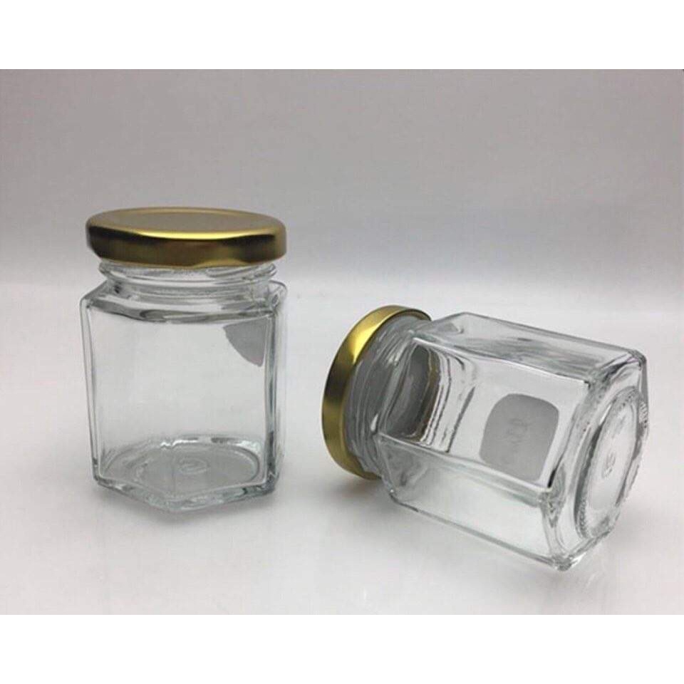 Hũ thủy tinh 100ml chưng yến, nắp thiếc, đựng gia vị