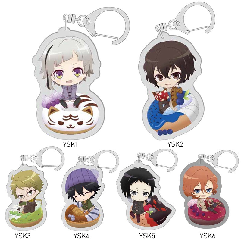 Móc khóa bằng acrylic hình nhân vật hoạt hình Bungo Stray Dogs Nakajima Atsushi dazai osamu