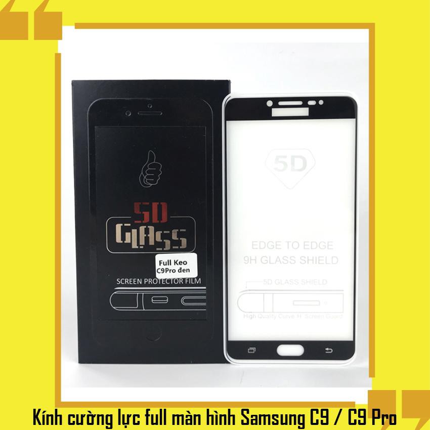 [FREESHIP ĐƠN 50K] Kính cường lực điện thoại Samsung C9 / C9 Pro - Full màn hình - màu Đen