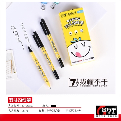 Bút gel mực màu đen 0,5 gấu dâu Decorme họa tiết dễ thương set 6 bút phụ kiện văn phòng phẩm có bán lẻ