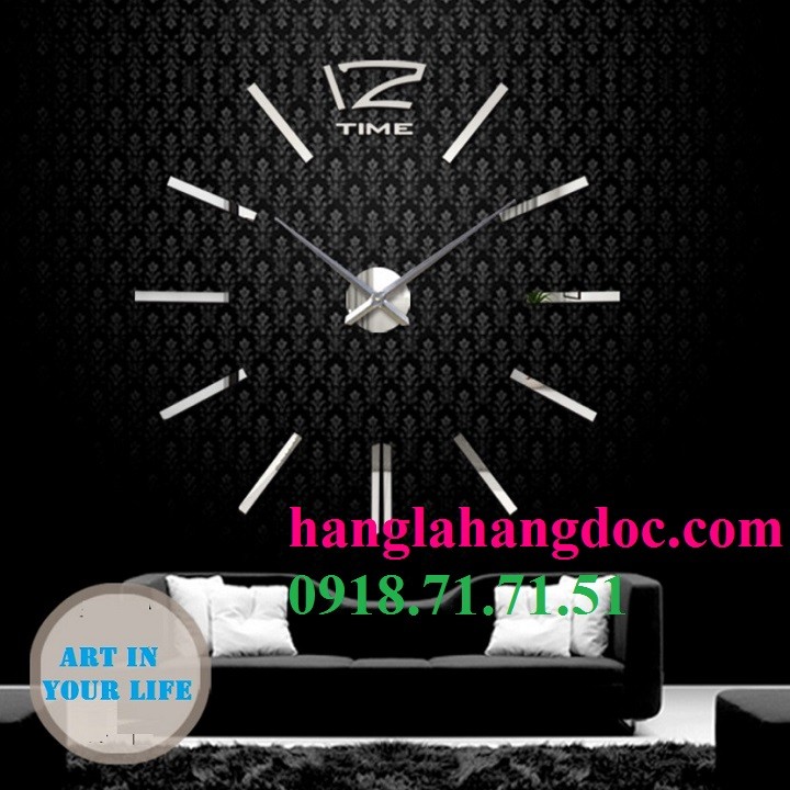 Đồng hồ nghệ thuật DIY 360 độ Clock (loại lớn) dán tường 1,5m đường kính version 4