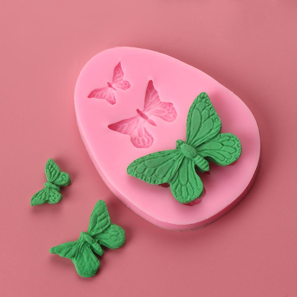 Khuôn Nướng Bánh Hình Bướm 3D 3 Lỗ KENT1 Bằng Silicone