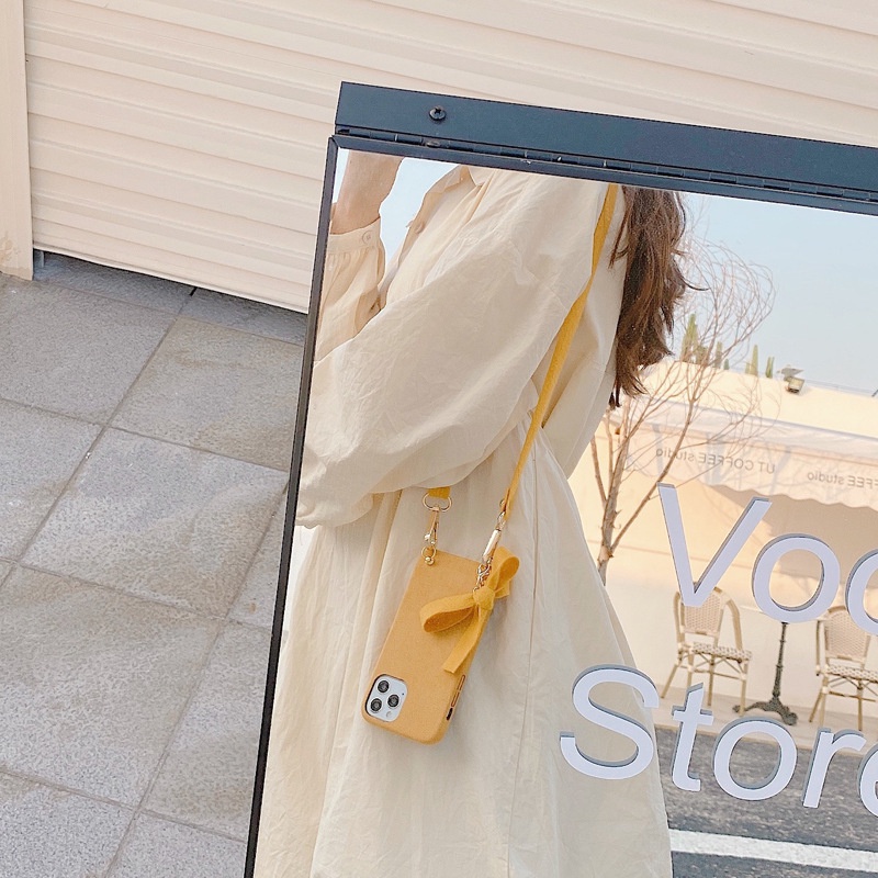 Ốp lưng Iphone có dây đeo thắt nơ dành cho Iphone 7/7plus/8/8plus/x/xr/xs/11/12/13/pro/promax