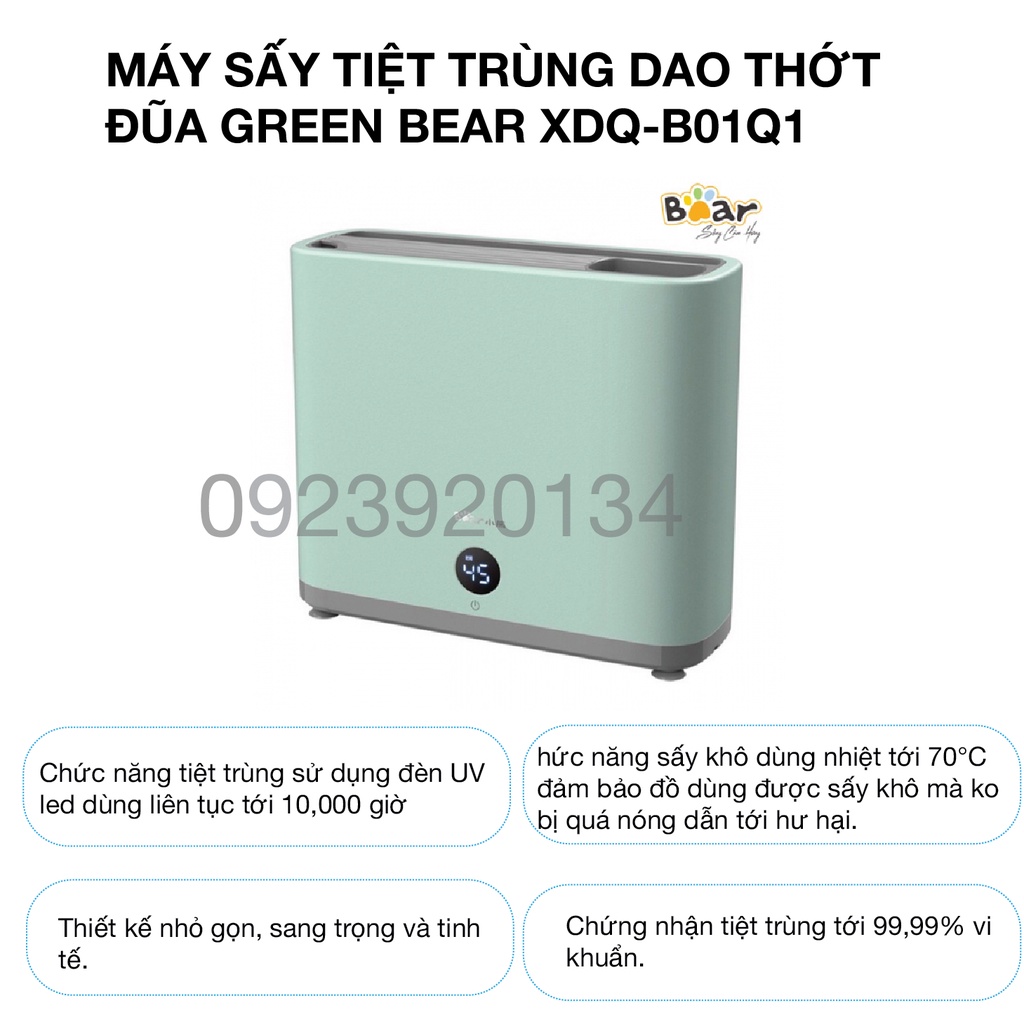 Máy sấy tiệt trùng dao thớt đũa green Bear XDQ-B01Q1