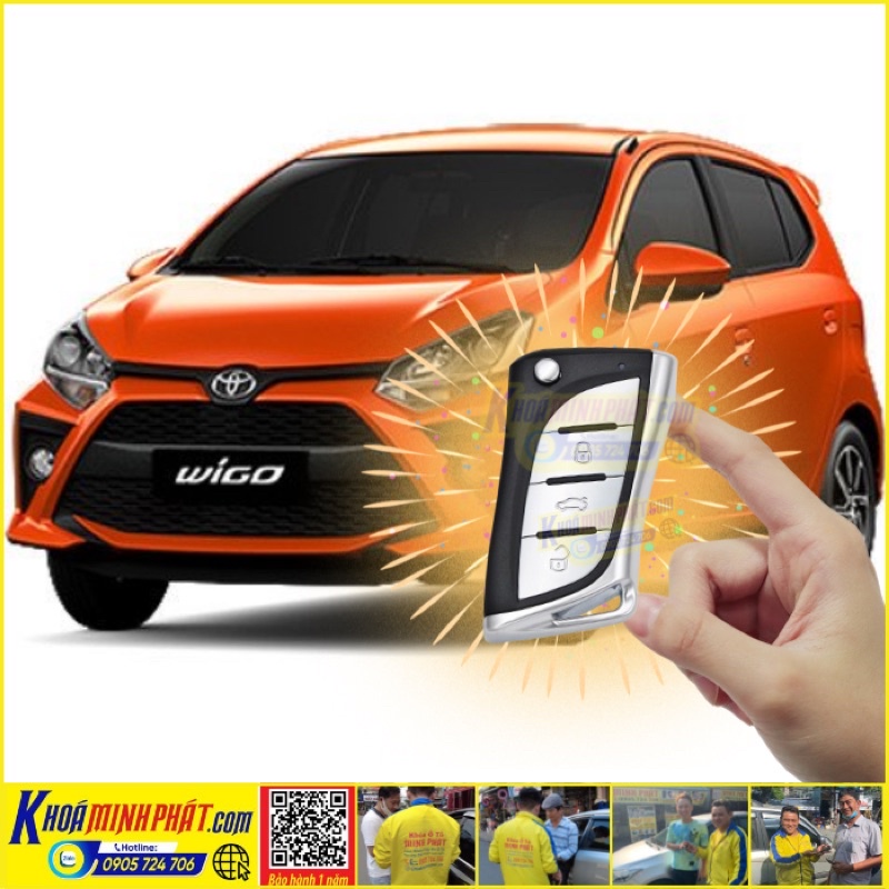 Độ Chìa khóa gập Toyota Wigo mẫu V19