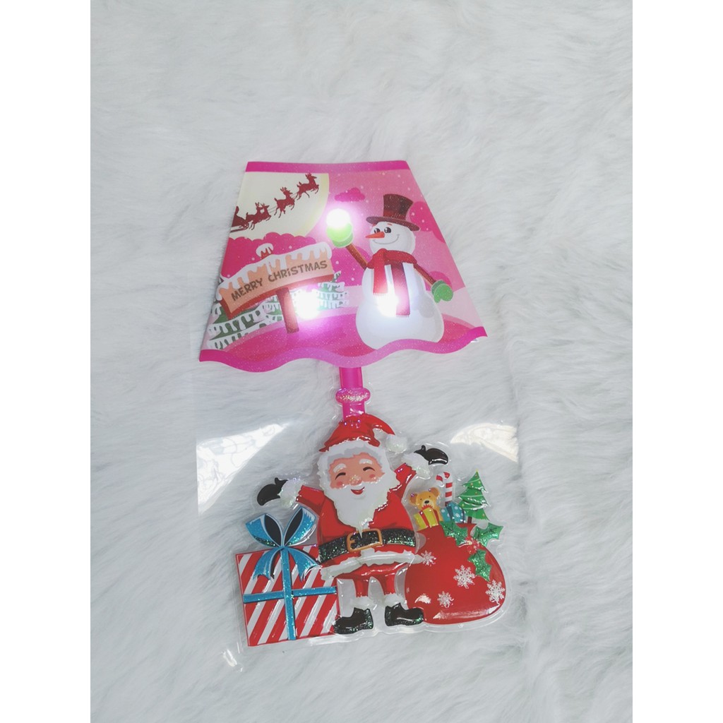 Decal noel giáng sinh dán cửa kính có đèn LED