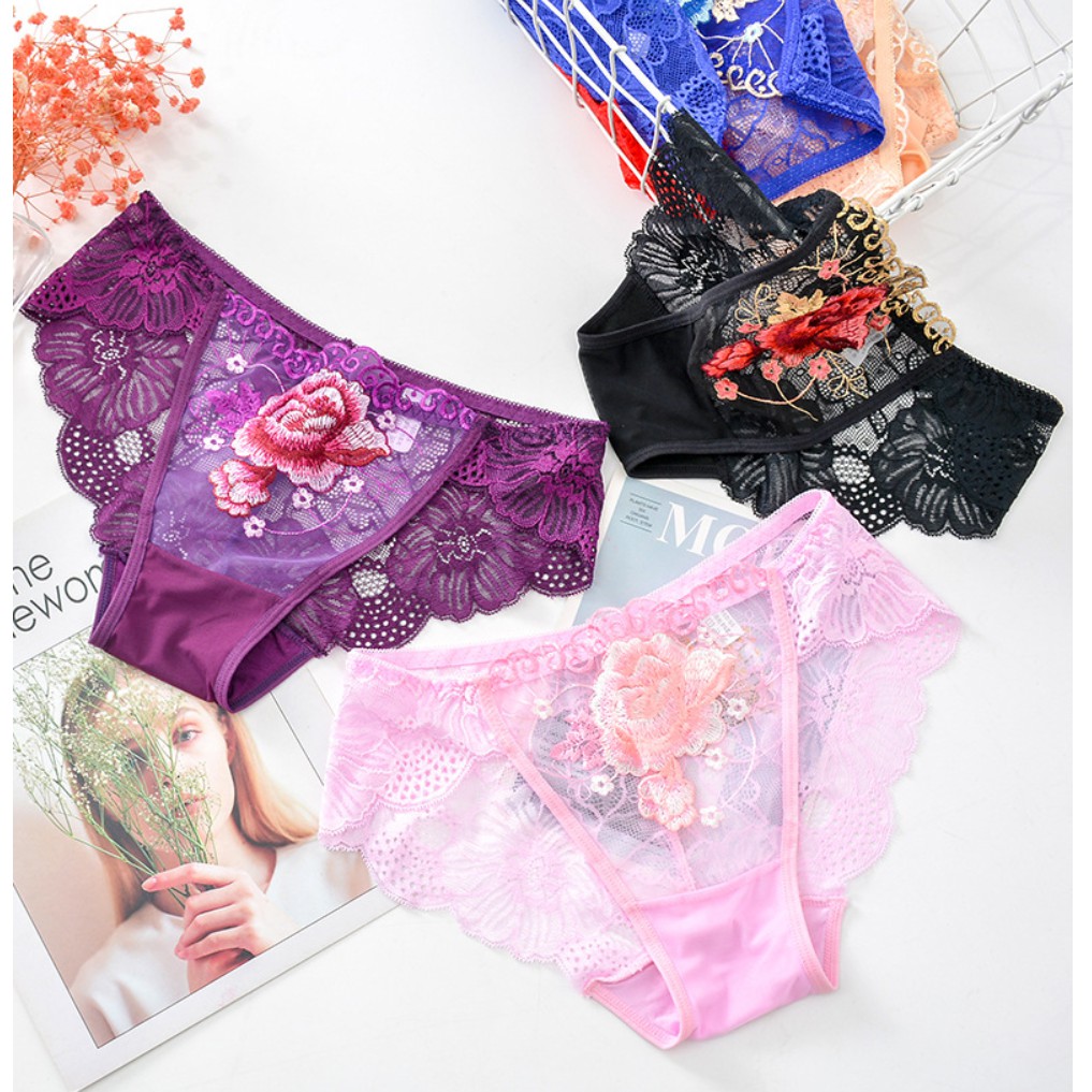 QUẦN REN KIỂU THÊU BÔNG PHÍA TRƯỚC SIZE LỚN