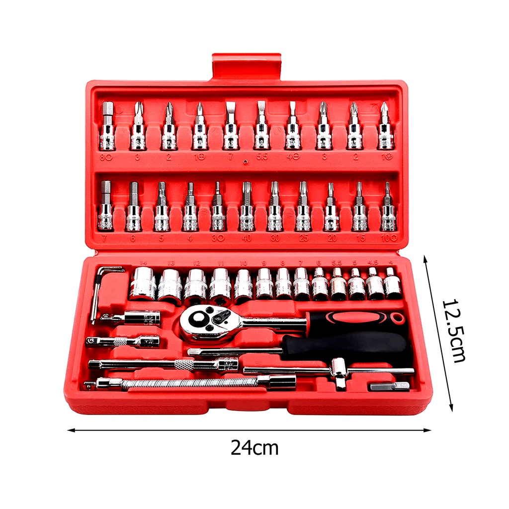 YUNYITOOL bộ dụng cụ sửa chữa đa năng 46 chi tiết bộ ,Bộ dụng cụ mở bu lông ốc vít bộ dụng cụ sửa chữa