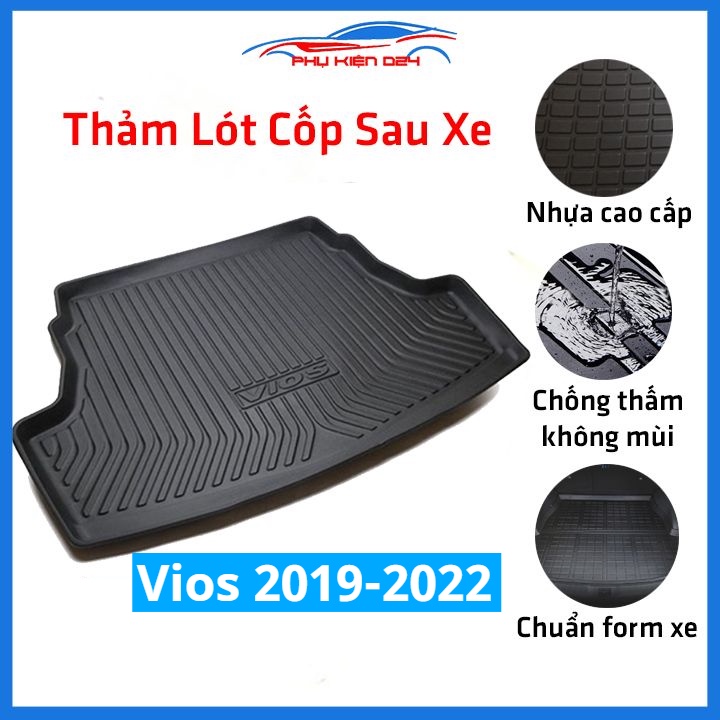 Thảm nhựa lót cốp Vios 2019-2020-2021-2022 nhựa dẻo dày dặn đàn hồi tốt