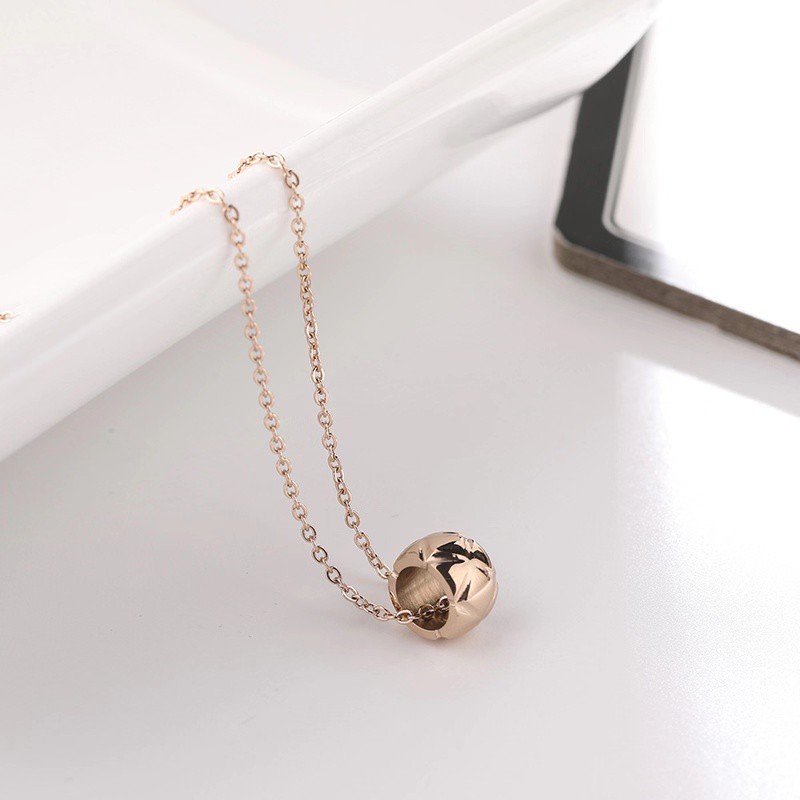Dây Chuyền Thép Titan Mạ Vàng Hồng 18K Cao Cấp Phong Cách Retro Âu Mỹ