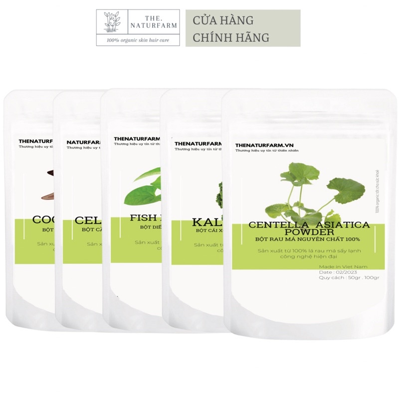 Bột rau củ sấy lạnh organic ( bột pha uống ) - Bột rau má, cải xoăn, diếp cá, cần tây, cacao.