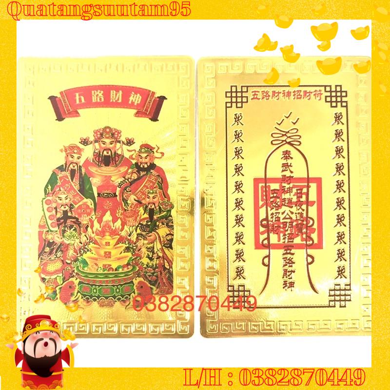 Combo 100 Lá Kim Bài Ngũ Lộ Thần Tài Mạ Vàng may mănd