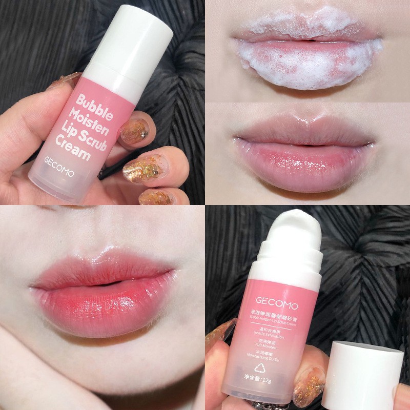 Tẩy Da Chết Môi Dạng Sủi Bọt Gecomo Bubble Moisten Lip Scrup Cream Giúp Môi Hồng, Căng Mọng Mềm Mịn Baby