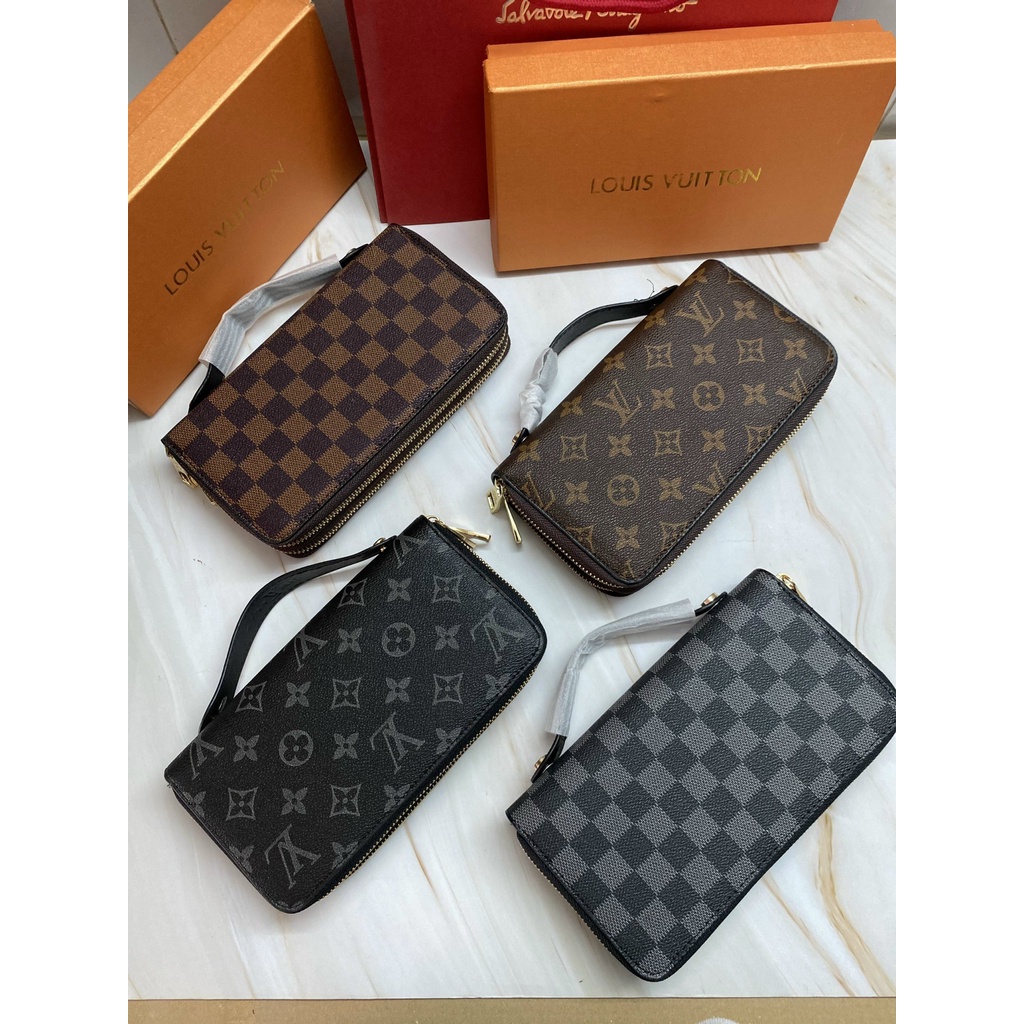 VÍ CLUTCH CẦM TAY VINKYSHOPTK LV ZIPPY KHOÁ ĐÔI FULLBOX