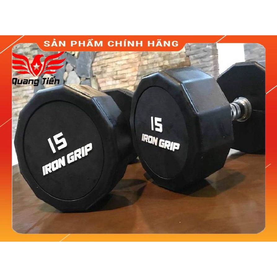 Tạ tay bọc cao su Iron Grip 15 kg (1 chiếc)