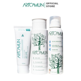 Bộ 3 sản phẩm: Sữa rửa mặt + Xịt khoáng +Toner Aricamun kiểm soát nhờn mụn