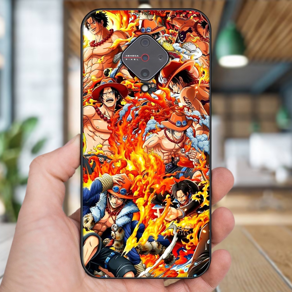 Ốp lưng Vivo S1 Pro viền đen in hình Ace One Piece
