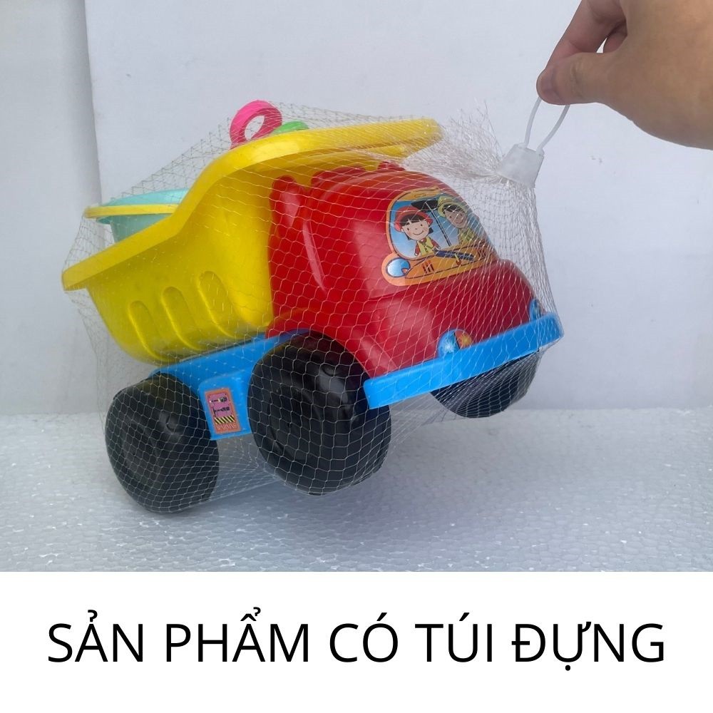 Đồ chơi cho bé Bộ xe có khuôn xúc hạt muồng cát thường hoặc cát động lực vi sinh mã 50109