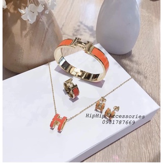 Bộ Trang Sức HM Vòng Tay Nữ Khuyên Tai Dây Chuyền Cổ Nhẫn Titan Cao Cấp Bền Đẹp TITAN NGUYÊN CHẤT KHÔNG GỈ