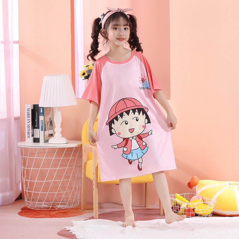 Bộ Đồ Ngủ Tay Ngắn In Họa Tiết Hoạt Hình Cocoons Và Vị Trí Dành Cho Bé Gái