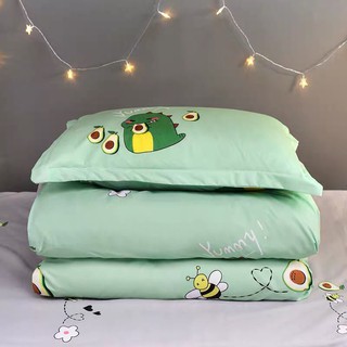 Bộ Chăn Ga Gối Cotton Poly Khủng Long Bơ Dày Dặn