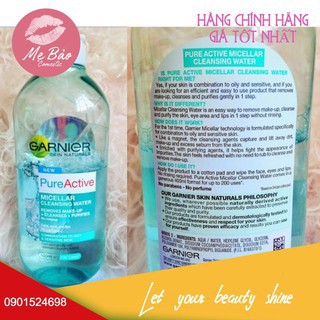[CHÍNH HÃNG 100%] Nước Tẩy Trang Garnier Skin Active Pháp 400ml