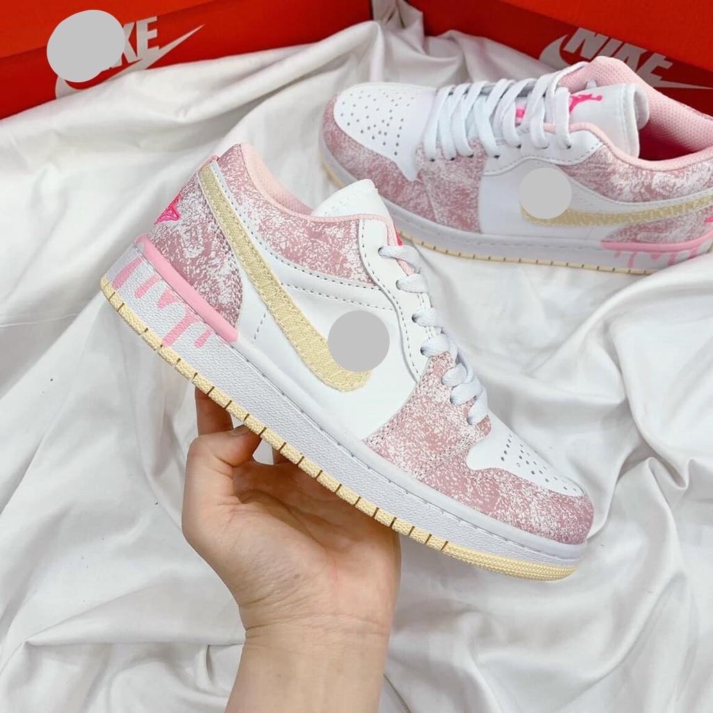 Giầy thể thao jordan 1 hồng cao cổ, giày jordan hồng _vảy sơn cho nữ Fullboxbill | BigBuy360 - bigbuy360.vn