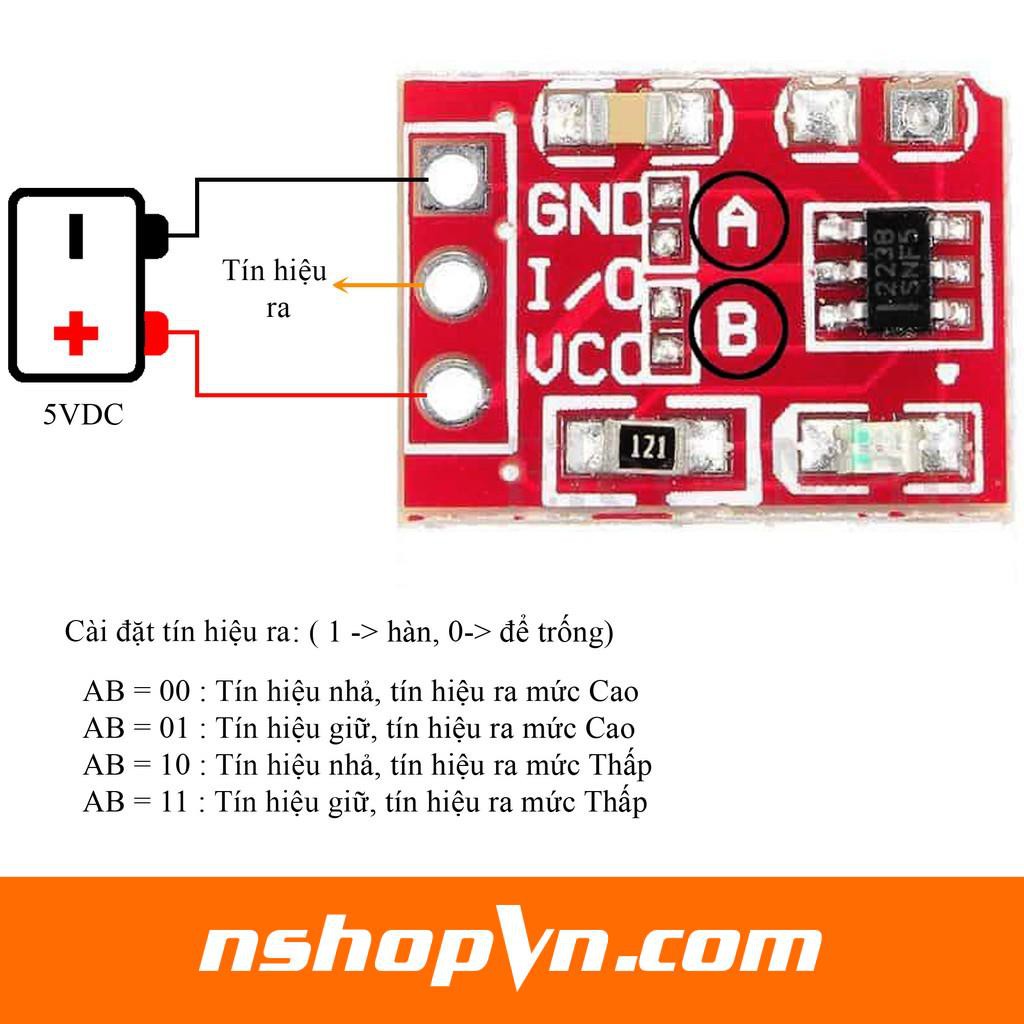 Phím Cảm Ứng 1 Chạm Điện Dung TTP223B Mini