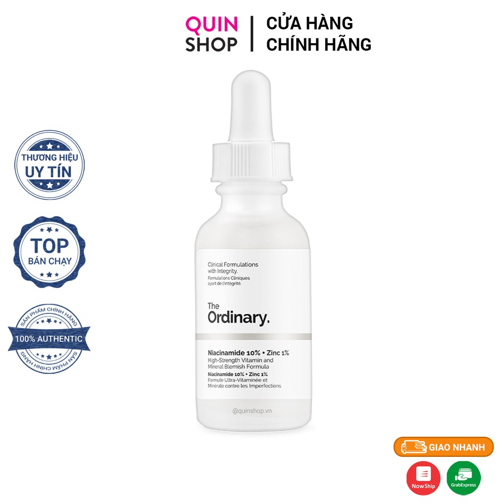 Tinh Chất Dưỡng Sáng Da The Ordinary Niacinamide 10% + Zinc 1% Serum