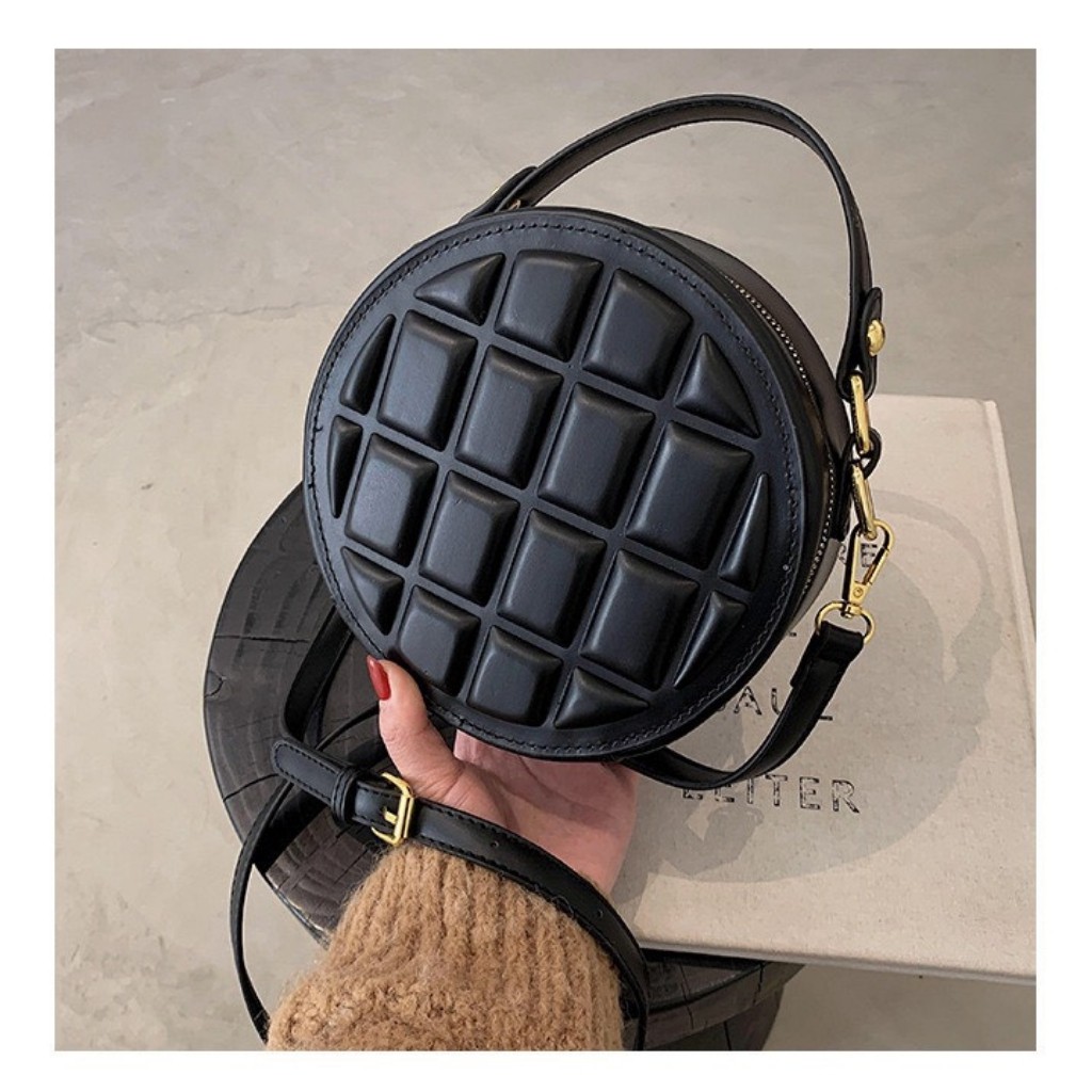 Túi Xách Nữ Dáng Tròn HA76 Kiểu Dáng Đẹp Mắt Chất Da Mềm Mịn Tay Size 18