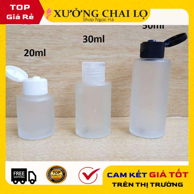 Chai Chiết Mĩ Phẩm ❤ GIÁ RẺ NHẤT ❤ Chai Thủy tinh mờ Vai ngang Nắp bật 20ml,30ml,50ml chiết mỹ phẩm , phụ kiện du lịch