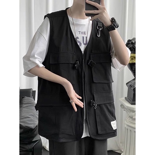 Áo Gile túi hộp nam nữ unisex phong cách ullzang feedback ở cuối