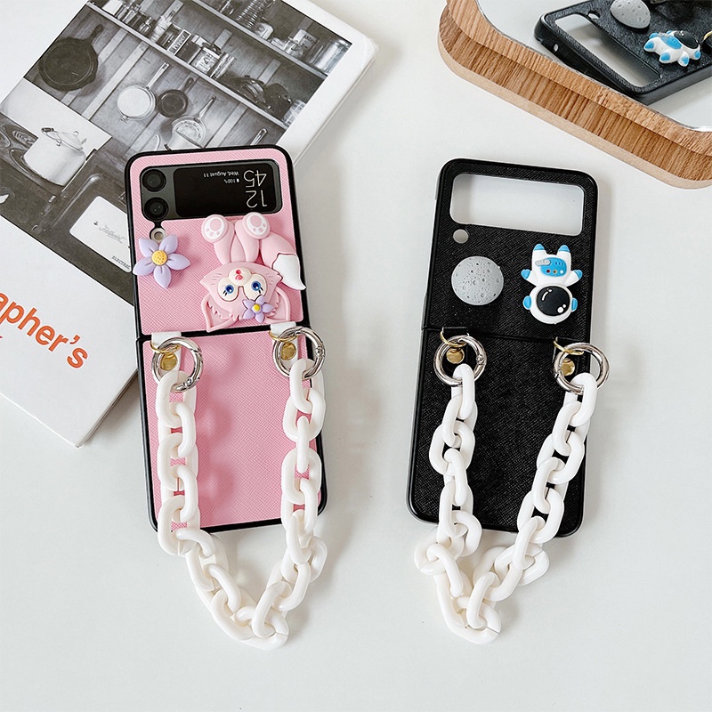 Ốp Điện Thoại Da PU Chống Sốc Họa Tiết Phi Hành Gia Dành Cho Samsung Galaxy Z Flip 4 3 ZFlip4 Flip3 5G F7110