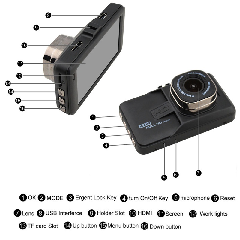 Camera hành trình Dashcam FH06 Full HD 1080p cảm biến G cho xe hơi