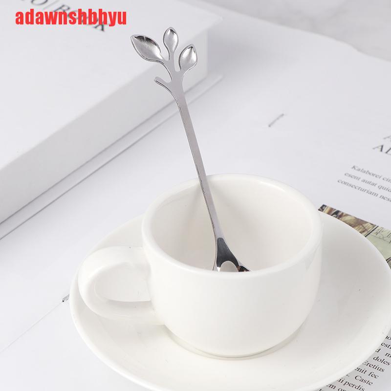 Muỗng Cà Phê Mini Bằng Thép Không Gỉ Hình Chiếc Lá