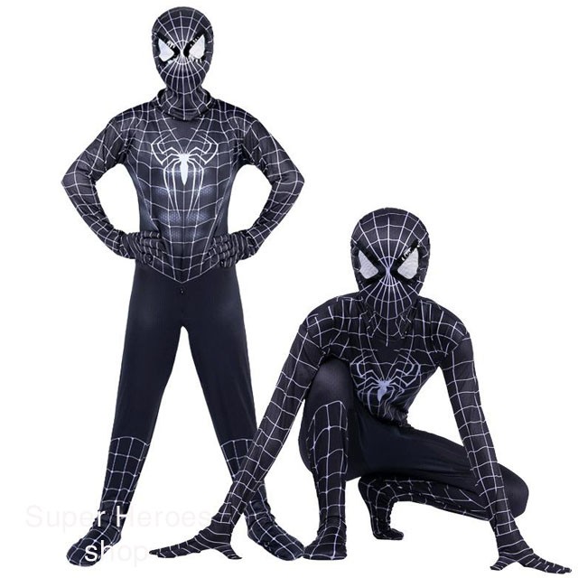 Đồ siêu nhân cho bé trai kèm mặt nạ siêu nhân nhện đen thiết kế chân thực nhất chỉ có tại HEROKIDS COSPLAY