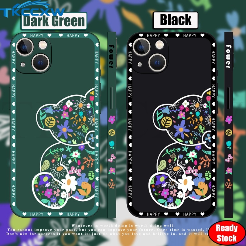 Ốp Điện Thoại Silicon Họa Tiết Hoạt Hình Chú Gấu/ Bông Hoa Dễ Thương Cho iPhone 6s 6 7 8 Plus 6P 7P 8P SE2 XS Max X XR