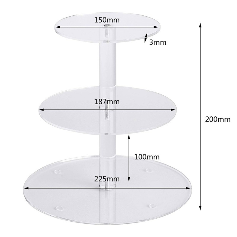 2 Pack 20 Oz Stainless Steel Double-Insulated Water Tumbler Cup & 1x 3 Tier Acrylic Glass Round Cupcake Display Stand