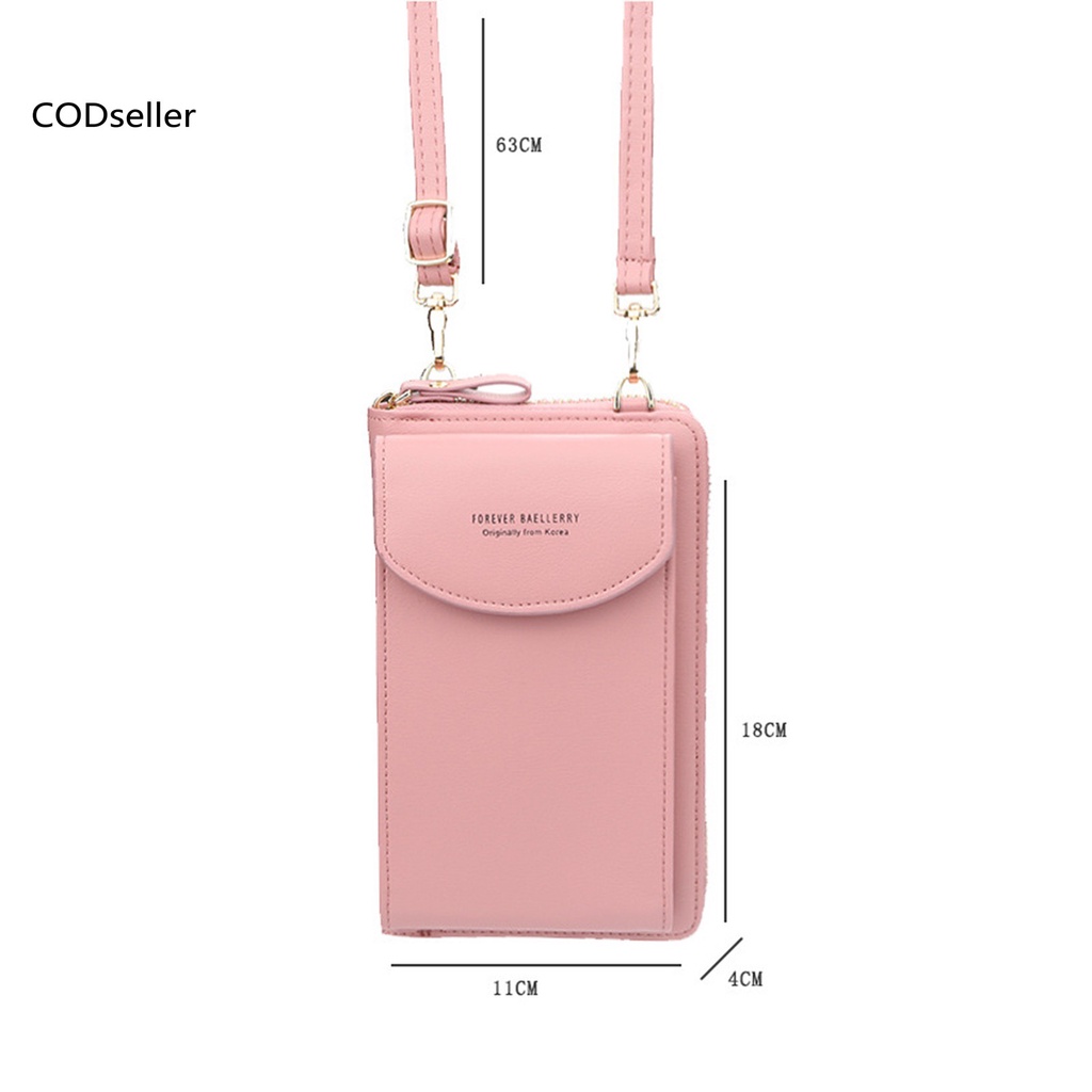 COD_ Useful Phone Bag Zipper Closure Multi Pocket Shoulder Bag Simple for Shopping