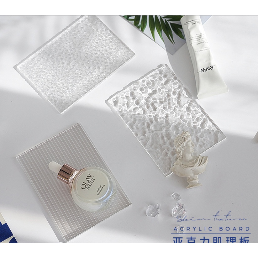 (HIỆU ỨNG XUYÊN THẤU) KHỐI NHỰA TRONG SUỐT phụ kiện chụp ảnh lung linh / Tấm Acrylic vân nước Chụp trang sức,mỹ phẩm