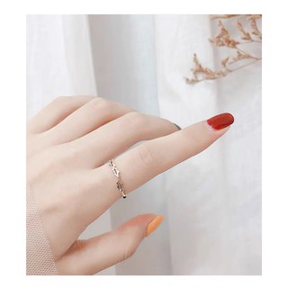 Nhẫn Bạc Nữ Hình Nguyệt Quế Thời Trang Cho Nữ,Nhẫn Bạc Ý Phong Cách Hàn Quốc.