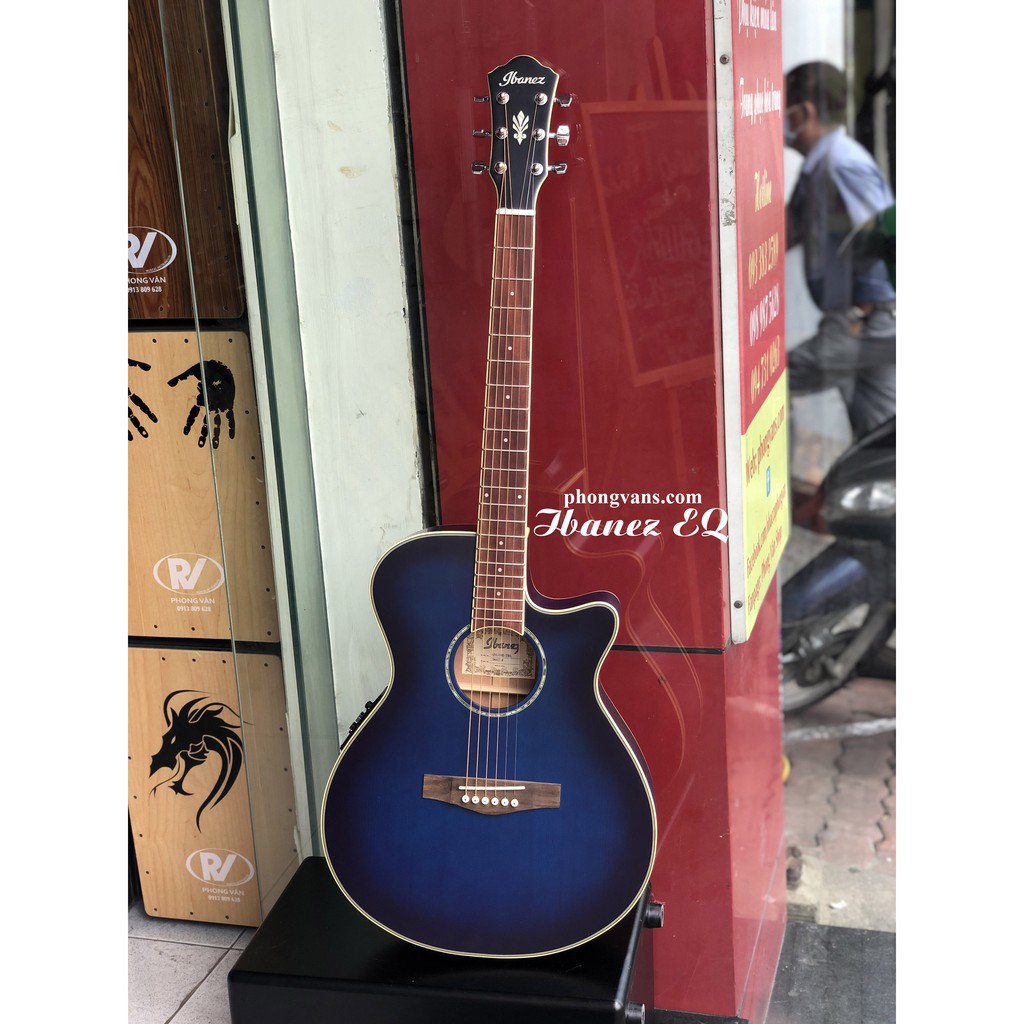 Guitar Ibanez EQ Fishman chính hãng màu xanh [Tặng full phụ kiện]