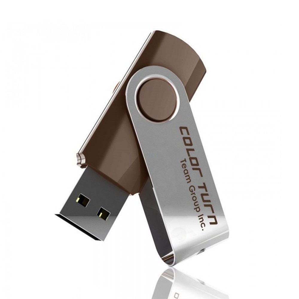USB 2.0 Team Group E902 8GB nắp xoay 360 (Nâu) tặng đầu đọc thẻ - Hãng phân phối chính thức